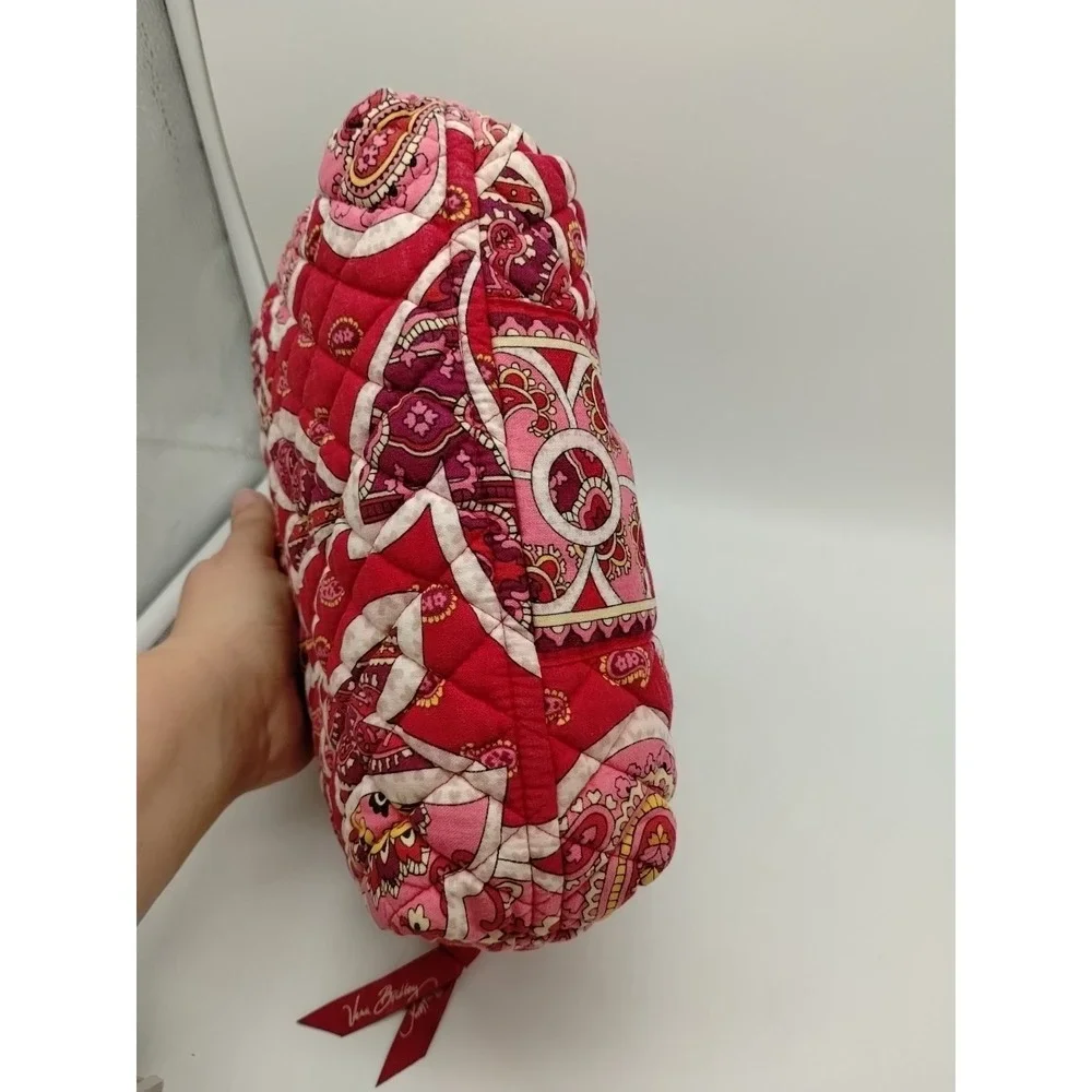 Vera Bradley Vinyl Lined 9x7 Cosmetic Bag Rosy Posies Makeup Travel